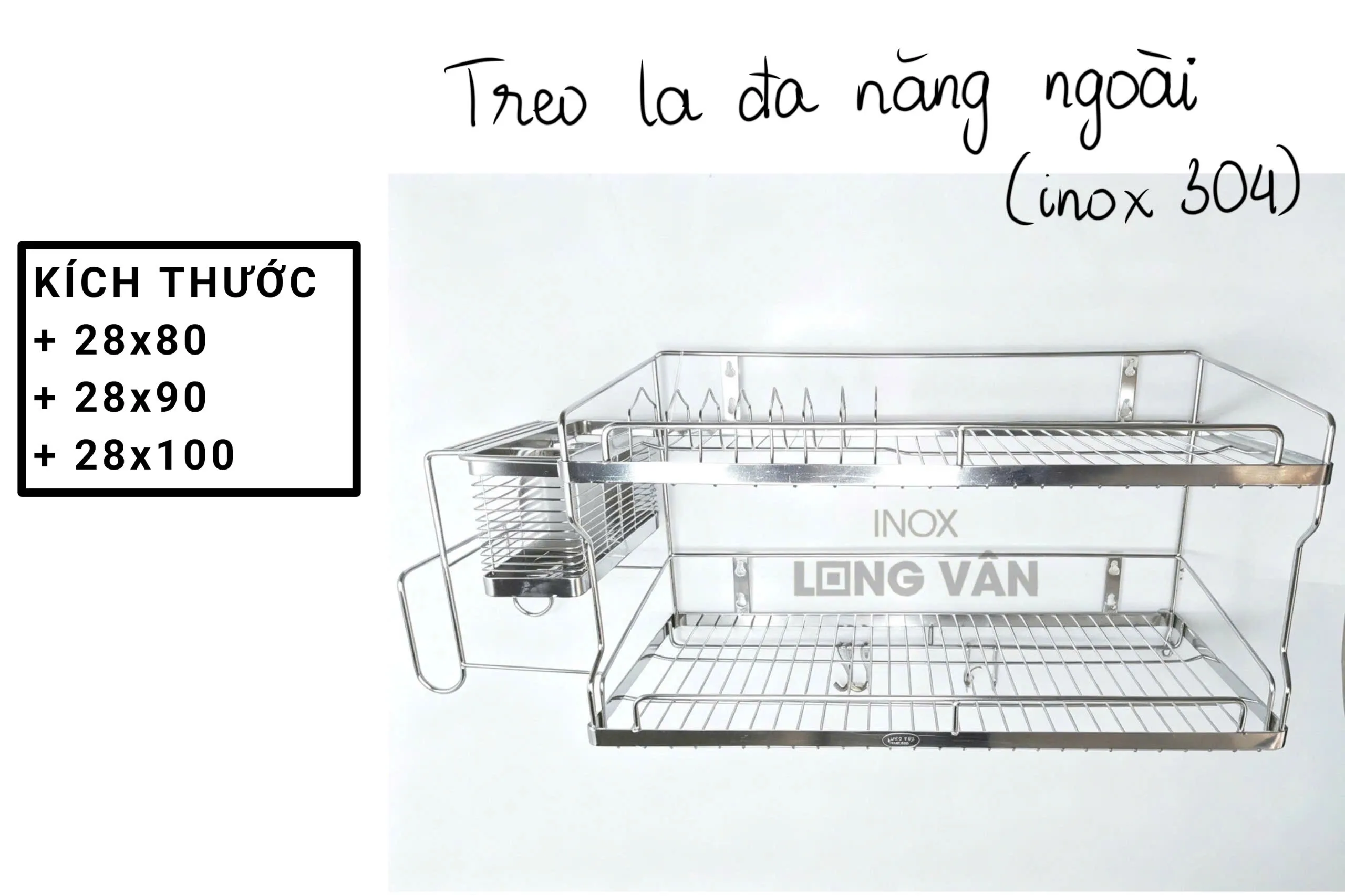 Kệ Treo LA INOX 304 Đa Năng Ngoài (28x80/90/100cm)