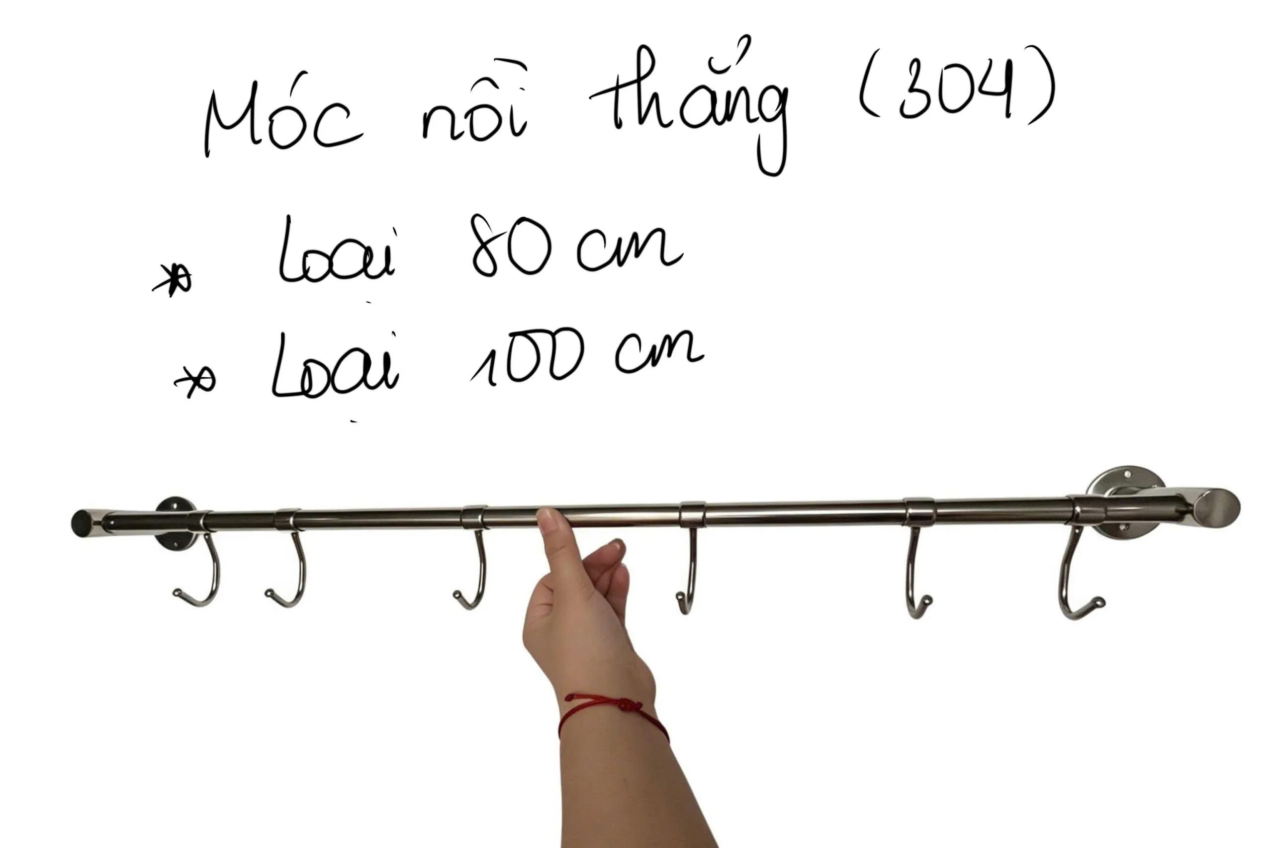 Móc nồi thẳng INOX 304 (80/100cm)